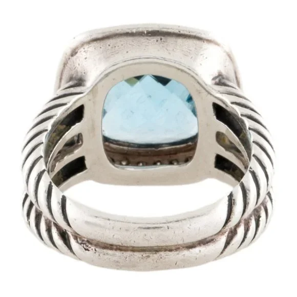 DAVID YURMAN STERLING SILVER DIAMOND & TOPAZ ALBION COCKTAIL RING - Picture 5 of 6